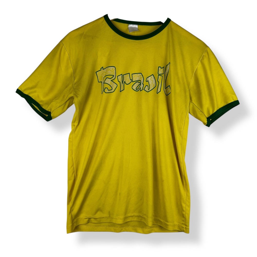 Brazil Graphic‎ Ringer Jersey Tee Mens Size Small Sporty Streetwear Blokecore